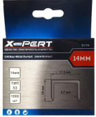 Скобы закаленные мебельные Тип-53 *X-PERT*, 1000 шт./уп, 14 мм, арт. №106.59